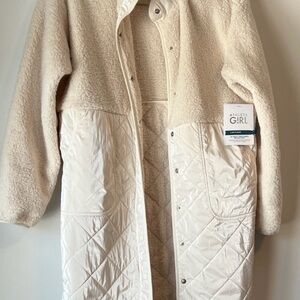 Athleta Cream Quilted Jacket Girl Sz 12 New without tag